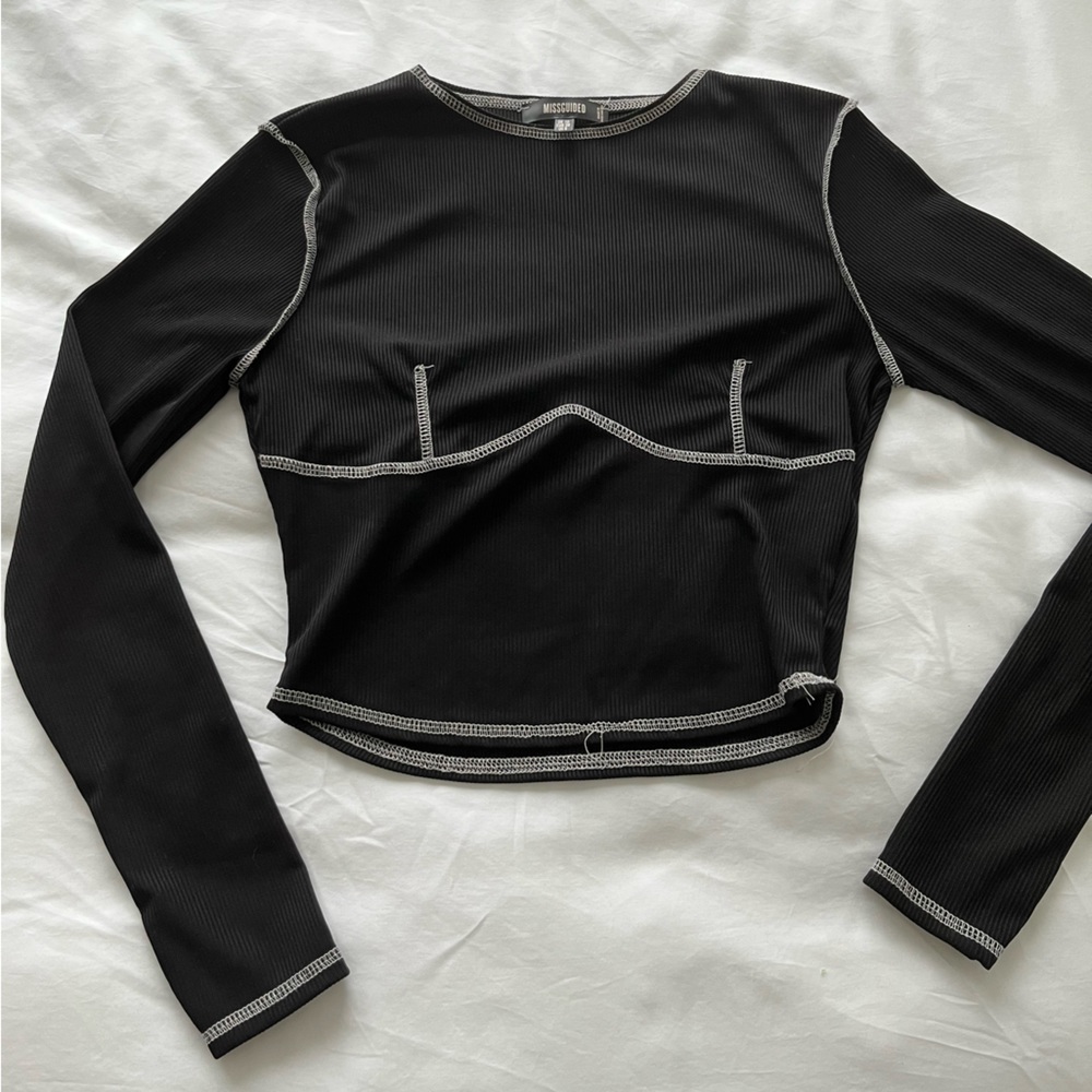 Missguided Contrast Stitch Top